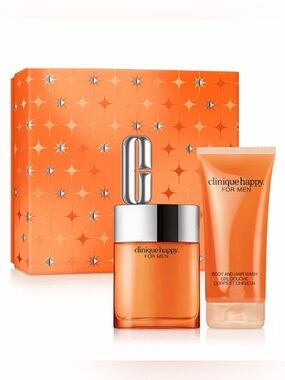 Clinique Happy For Men Cologne and Body & Hair Wash Gift Set